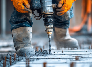 Использование защитных экранов и ограждений при рубке бетона