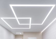 Световые линии на натяжном потолке